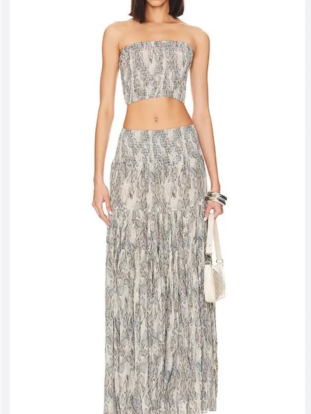 Misa Los Angeles Spring Python Bandeau and Maxi Skirt Set Medium - Picture 11 of 11